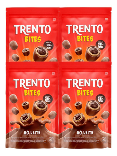 Chocolate Trento Bites Ao Leite 120g - Pack X4