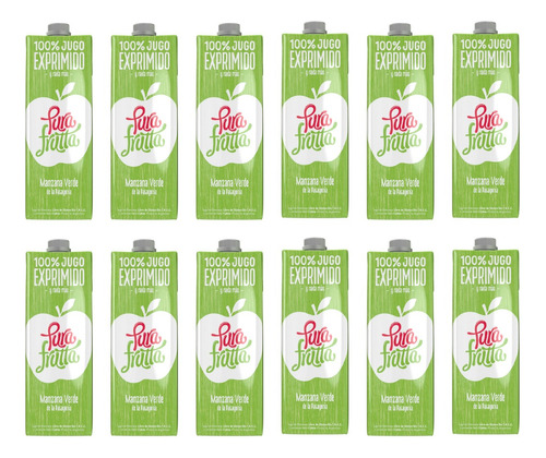 Jugo 100% Exprimido 12 X 200 Ml Pura Frutta Manzana Verde