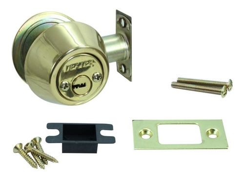 Cerrojo Dexter 6339 Sencillo Laton Brillante 05910800 Color Dorado