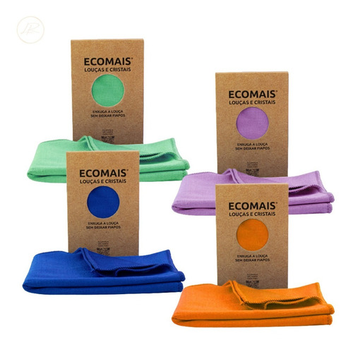 Pano De Limpeza E Enxuga Louças E Cristais Ecomais Kit C/ 02