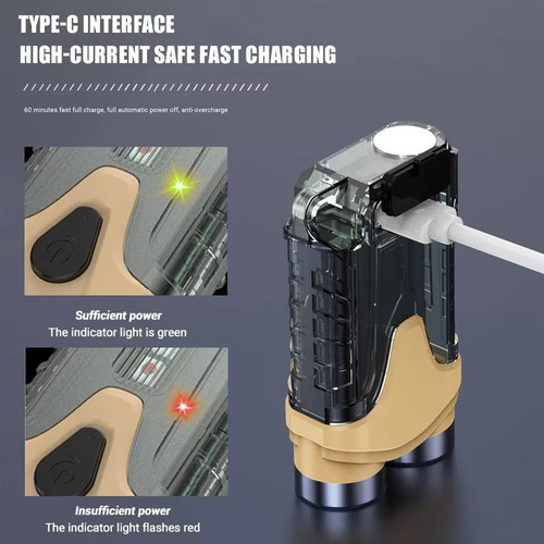 Linterna Tipo Llavero Edc, Mini Lámpara Led, Linterna Con Ca