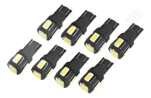 8pcs Puro Blanco T10 (w5w 147 152 168) 6smd 5730 Super Brill