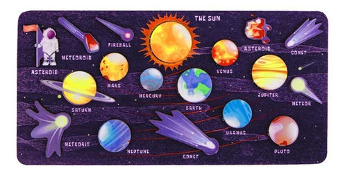 Puzzle En Madera Sistema Solar Planetas Montessori Ltf Shop 