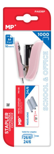 Grapadora Mini En 3 Colores Pasteles 65mm Pa636 Mexico Paper Color Rosa Claro