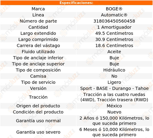 1- Amortiguador Dirección S10 V6 2.8l 1987/1990 Boge