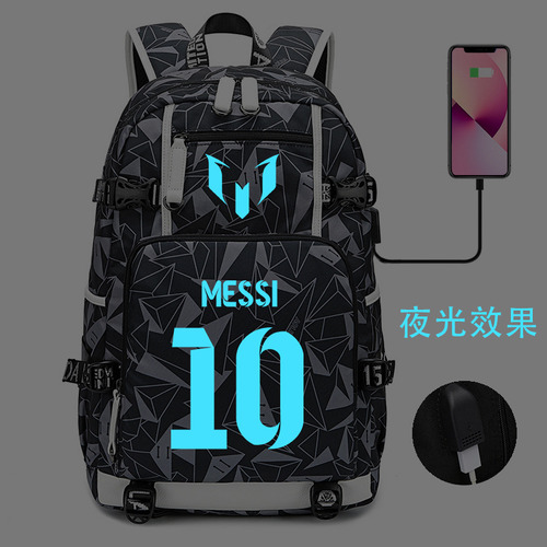 Mochila Escolar Transfronteriza Messi Luminosa, Mochila Neym Color 005 Diseño De La Tela 15*30*47