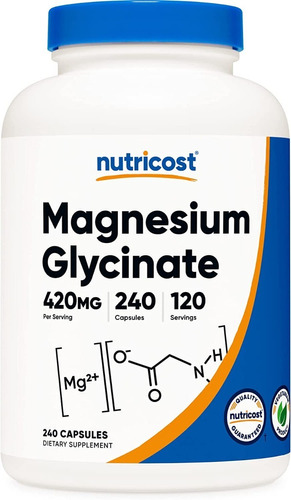 Glicinato Magnesio Magnesium Glycinate 240 Capsulas