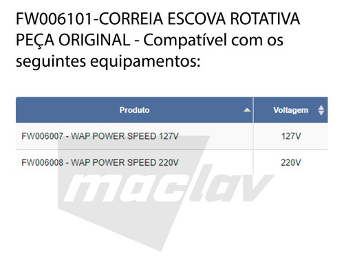 Imagem 3 de 3 de Correia Escova Aspirador Wap Power Speed