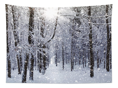 ~? Hvest Winter Tapestry Wall Hanging Snow Tapestry Trees In