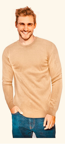 Sweater Pullover Hombre Liso Importado Calidad Liviano Hilo