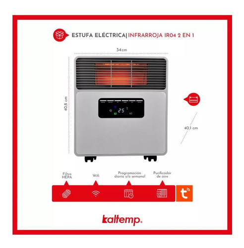 Estufa Eléctrica Infrarroja Kaltemp Ir04 2 En 1 Wifi (Usado)