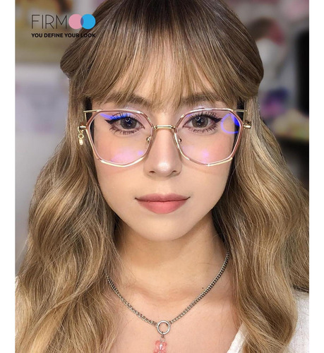 Gafas De Luz Azul Firmoo Ojo De Gato Uv400 Rosa Dorado