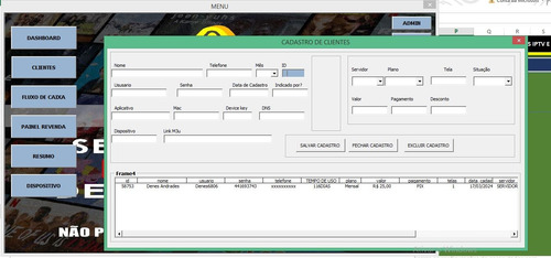 Planilha De Controle De Cliente Iptv