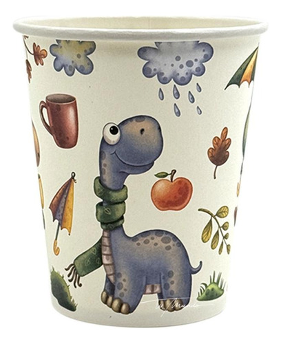 Vasos Mini Dino- 10 Unidades 200 Ml- Universo Mágico-