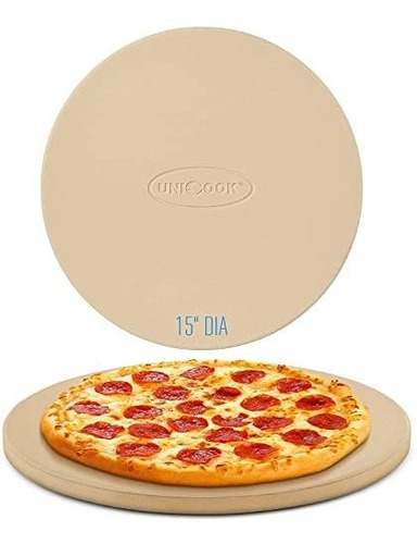 Unicook Heavy Duty Cerámica Pizza La Parrilla De Piedra, 15 