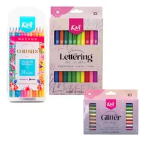 Comprar Kiut Plumones Lettering 12 + 24 Colores C Estuche + Glitter