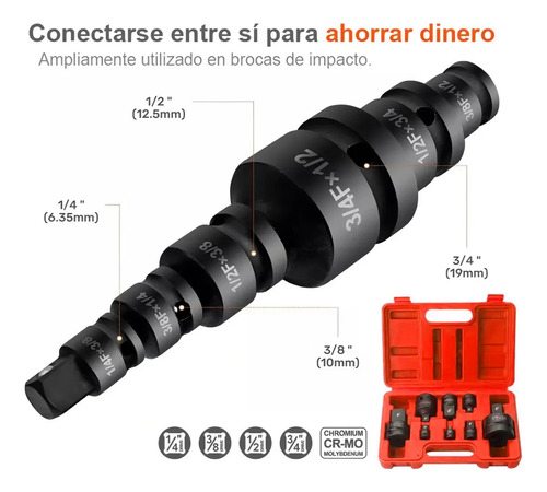 Juego Adaptadores Para Dados Y Llaves De Impacto 8 Piezas,juego De Dados,adaptadores Para Taladro,dados Herramienta,dados De Impacto,adaptador De Brocas Hexagonal Para Taladro,1/4 /3/8 /1/2 /3/4 /1