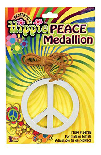 Collar Con Símbolo De Paz Hippie - Años 60.
