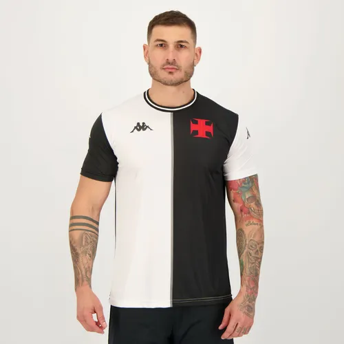 Camisa Kappa Vasco Respeito E Igualdade Preta E Branca
