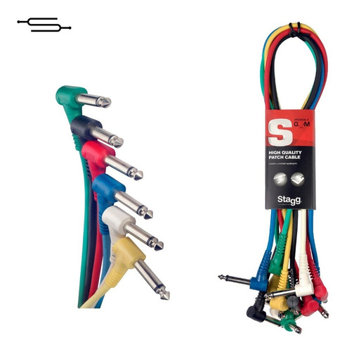 Cable Interpedal Plug L 30 Cm X 6 Colores - Stagg Spc030le