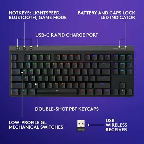 Teclado Logitech G G515 Tkl Lightspeed/bt Lightsync Rgb
