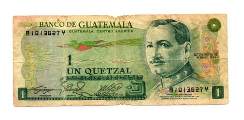 Billete Guatemala 1 Quetzal 1982