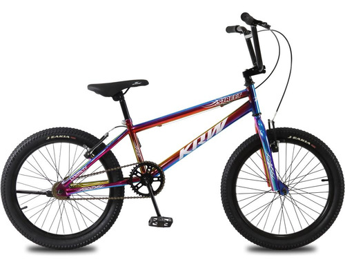 Bicicleta Aro 20 Krw Bmx Cross V-brake Sem Marchas Rainbow