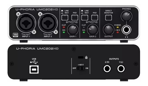 Interface De Audio Behringer U-phoria Umc202hd Interfaz