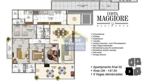 Imagem 23 de 30 de Apart. 4 Dorms, 3 Vagas, Canto Do Forte, Jga135 - Vjga135