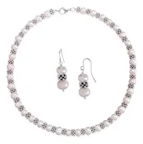 Comprar Set Collar Y Aretes Perlas Cultivadas 7mm Blanco Plata .925