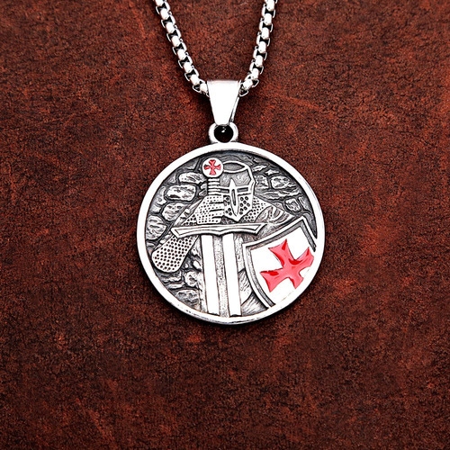 Collar Con Colgante De Cruz De Caballeros Templarios Para Ho