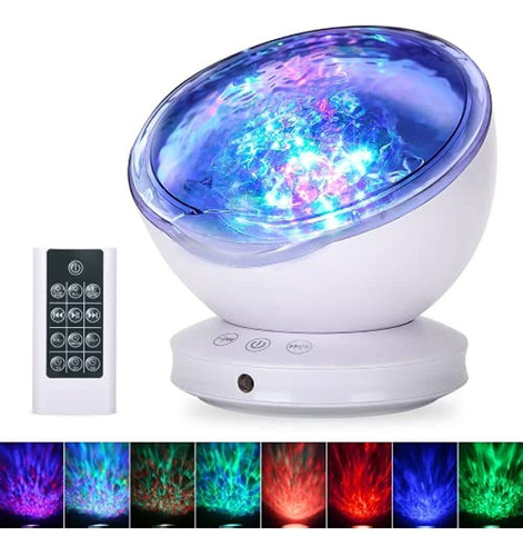 Ocean Wave Projector, 12 Led Control Remoto Night Light Lamp