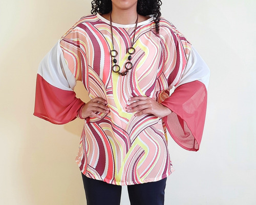 Imagem 3 de 5 de Blusa Bata Feminina Tecido Giovana
