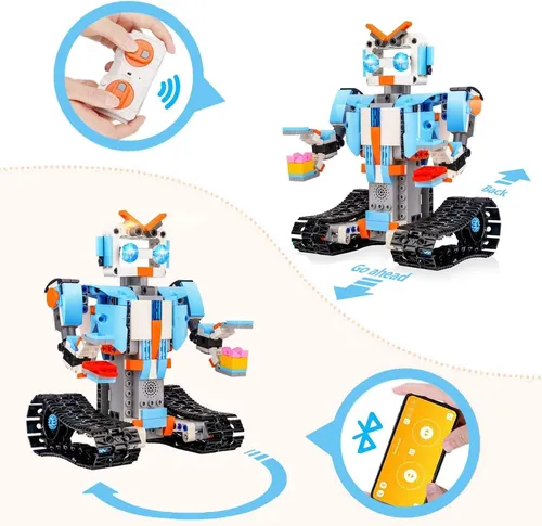 Stem Ing Block Toy Rc Robot Para Niños, App Controlle...
