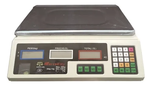Balanza comercial digital Mercocity C LCD 30kg blanco 34.5 cm x 24 cm