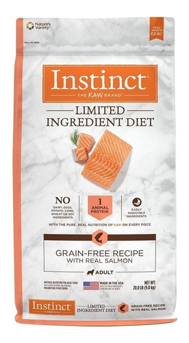 Alimento Instinct Limited Ingredient Diet para perro adulto todos los tamaños sabor salmón en bolsa de 9kg