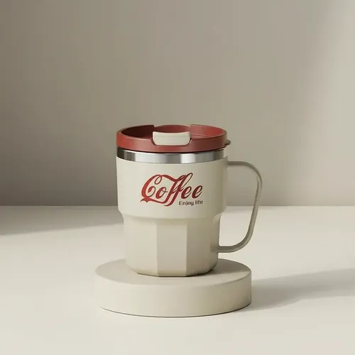 Caneca Térmica Aço Inox 304 Com Tampa E Alça Vermelho