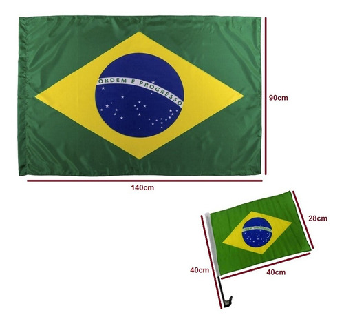 Imagem 2 de 2 de Kit Bandeiras Do Brasil Em Tecido