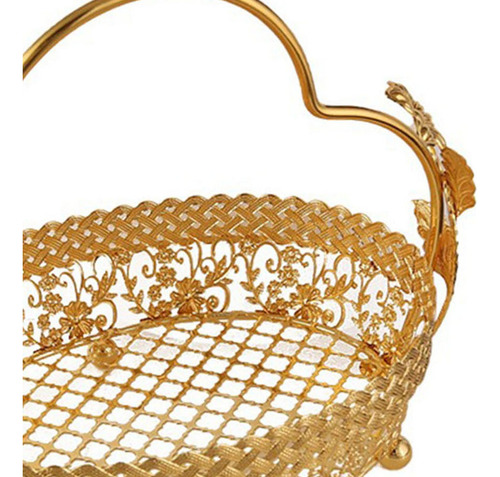 Cesta De Fruta De Metal Con Asa Para Decoración De Fiestas