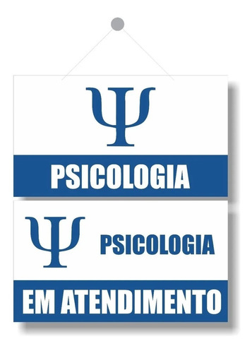 Placa Psicologia/psicologia Em Atendimento 30x15cm Pvc