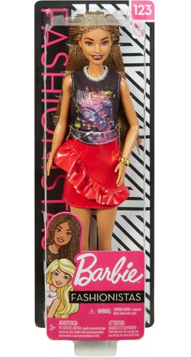 Barbie Fashionistas #123 Con Pelo Trenzado -original Mattel