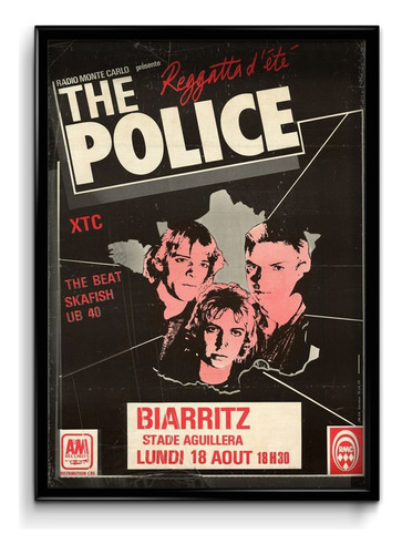 Cuadro The Police Afiche Show 20x30 (marco+lámina+vidrio)