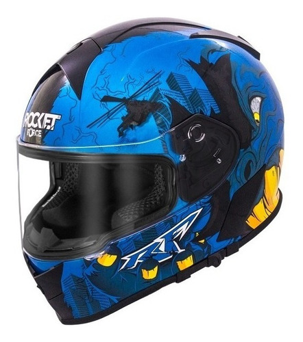 Casco Moto Rocket Force S23-freak Azul Certificado.