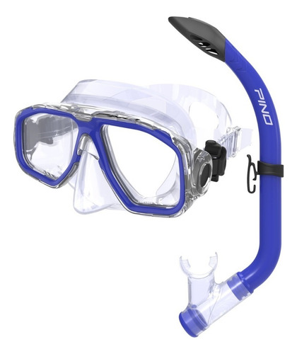 Set Snorkeling Pino Junior Mascara Buceo Kit Combo Color Azul