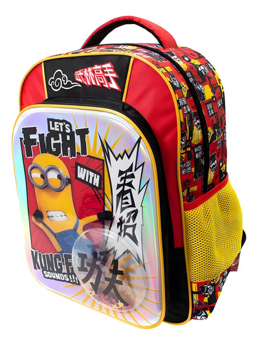 Mochila Escolar Grande Primaria Ruz Niño Minions 163492 Color Rojo