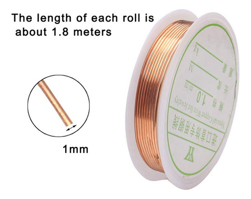 6 Rollos De Alambre De Cobre Para Joyas, Calibre 18, Resiste