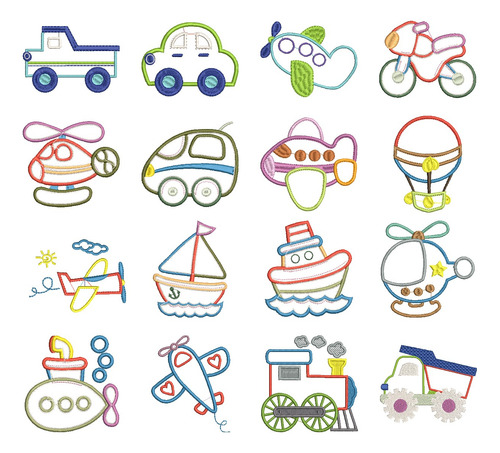 15 Matrices P/ Maquinas De Bordar Transportes Infantiles