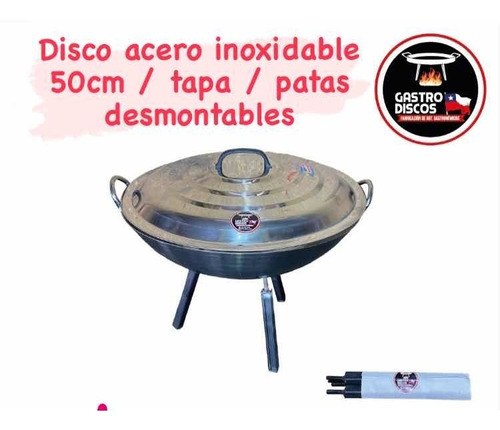 Disco De Arado Acero Inoxidable 50cm / Tapa / Patas