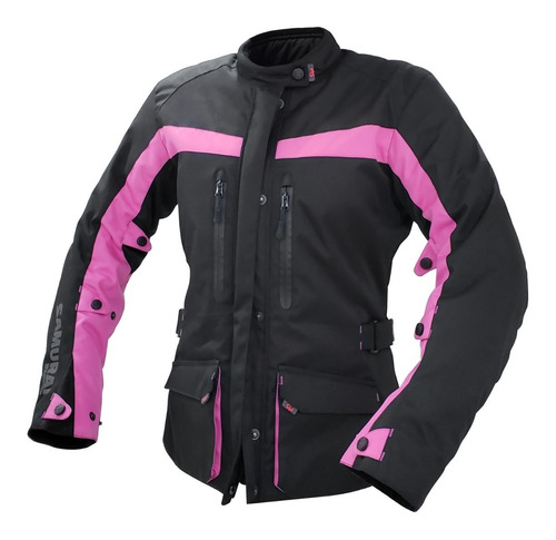 Campera Moto Samurai Praga Rosa Touring Lady Mujer Um