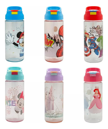 Botella Disney Frozen - Princesas - Avengers  400ml Bombilla